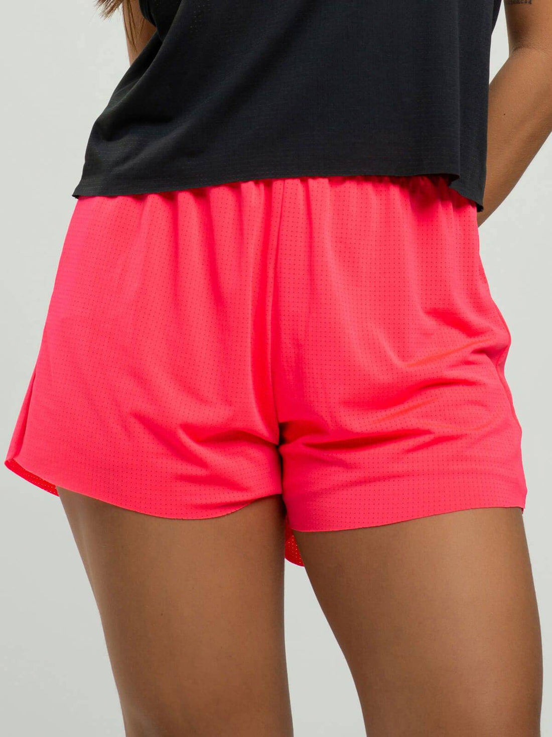 Short Curto Com Bolso Interno Moda Fitness Rosa - Vicbela
