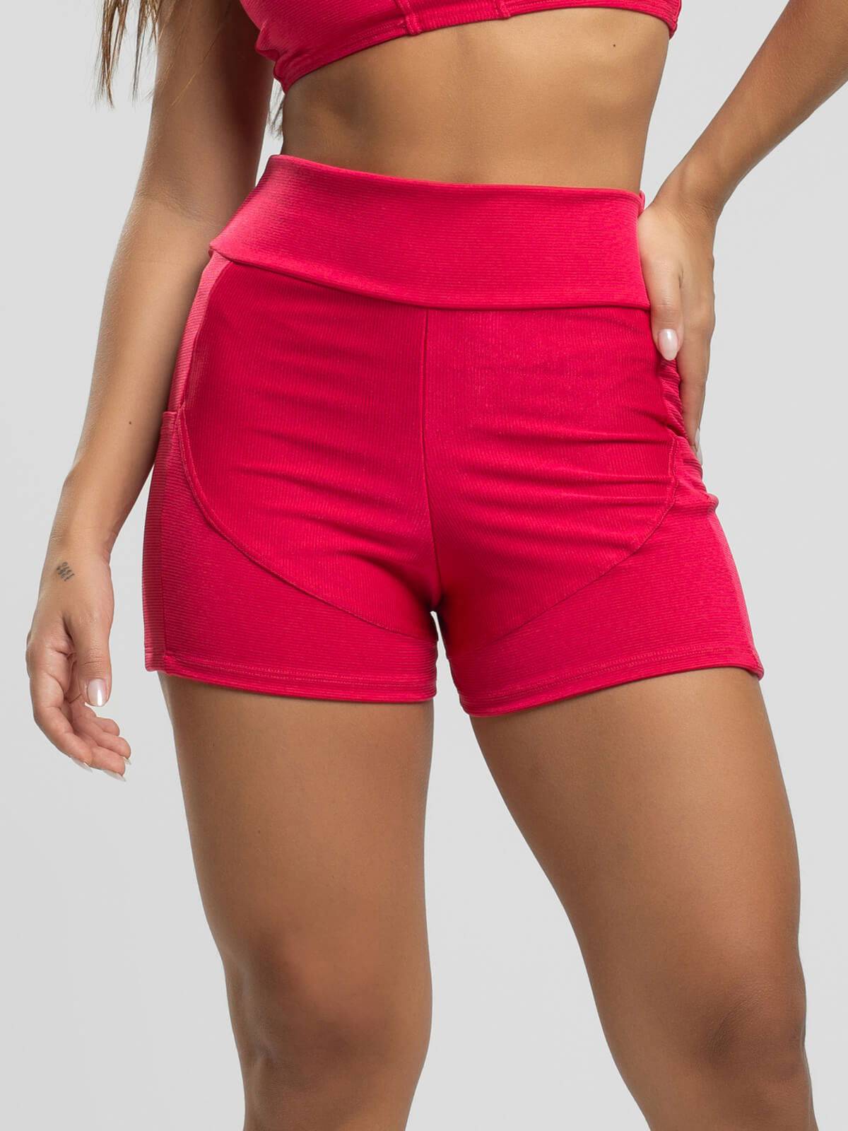 Short Curto Com Bolso Suplex Wonder Rosa - Vicbela