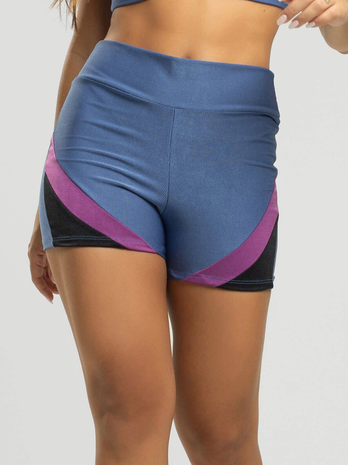Short Curto Fitness Colorido Suplex Wonder Azul - Vicbela