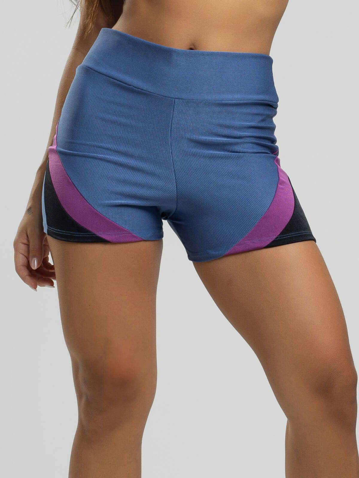 Short Curto Fitness Colorido Suplex Wonder Azul - Vicbela