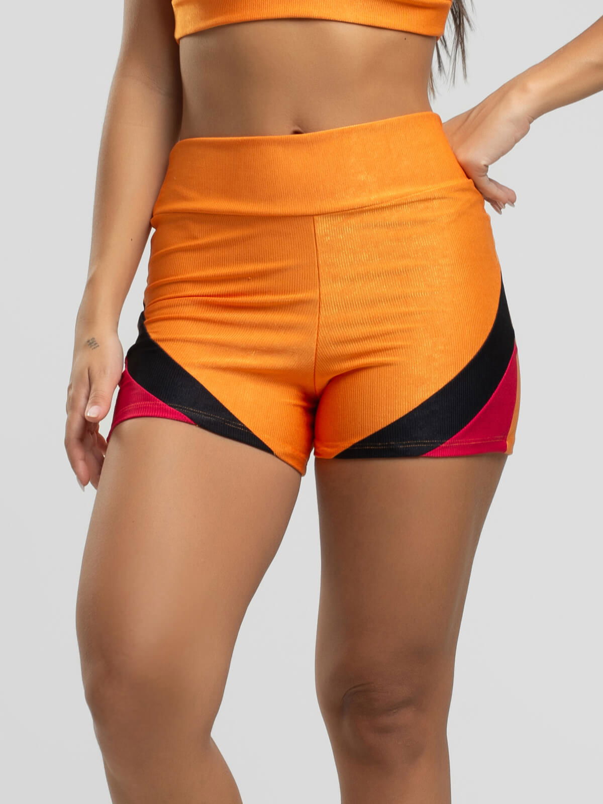 Short Curto Fitness Colorido Suplex Wonder Laranja - Vicbela