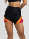 Short Curto Fitness Colorido Suplex Wonder Preto com Laranja - Vicbela