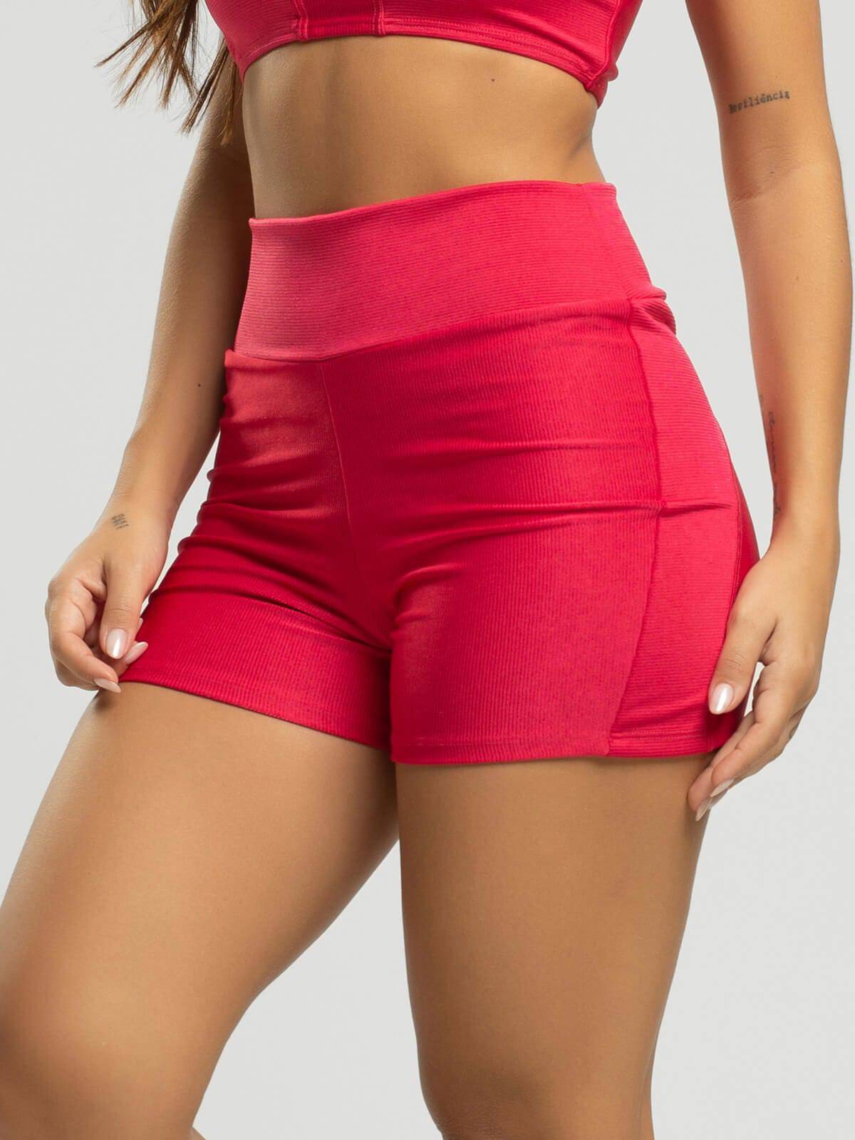 Short Curto Fitness Recortes Suplex Wonder Rosa - Vicbela
