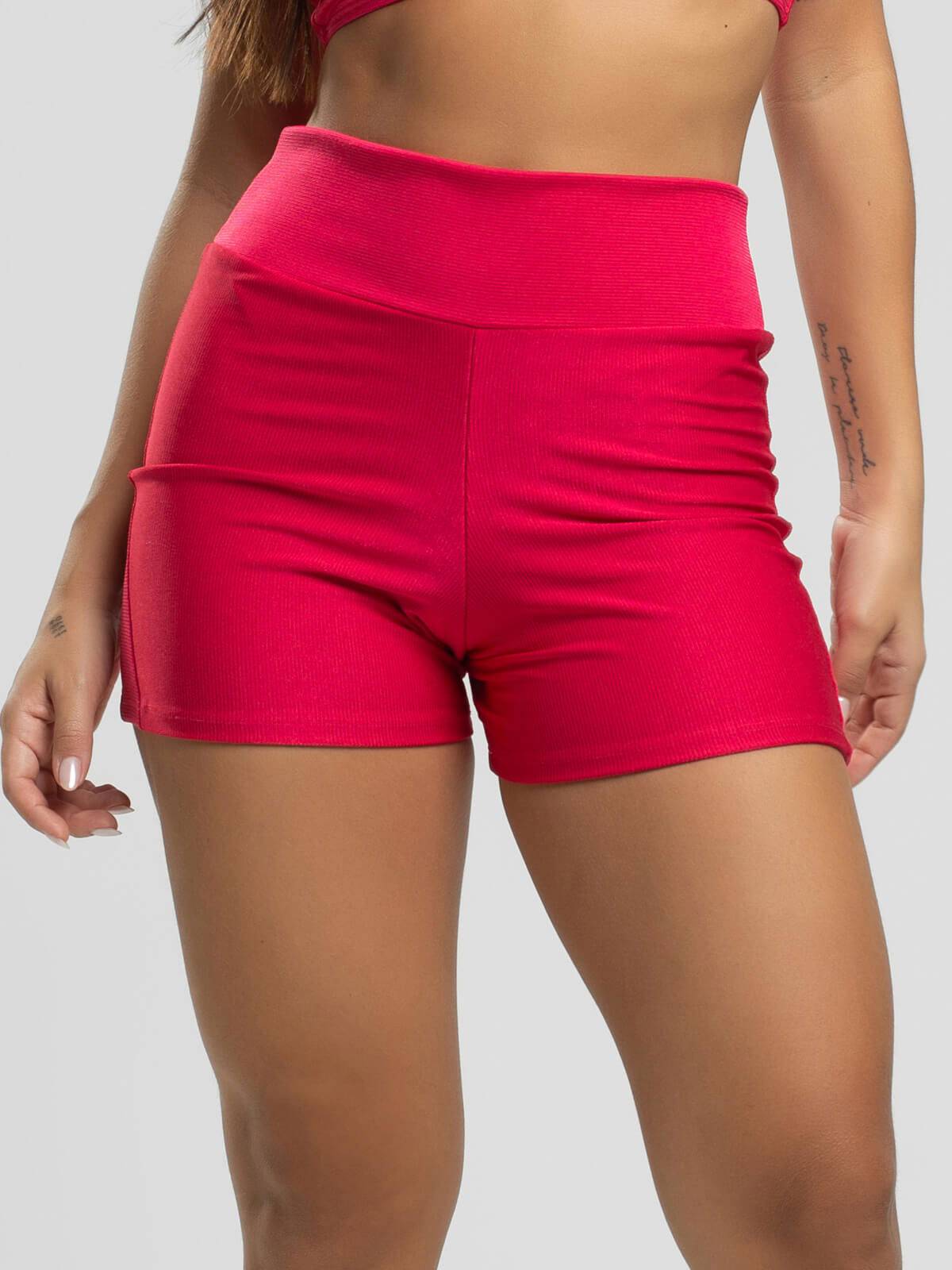 Short Curto Fitness Recortes Suplex Wonder Rosa - Vicbela