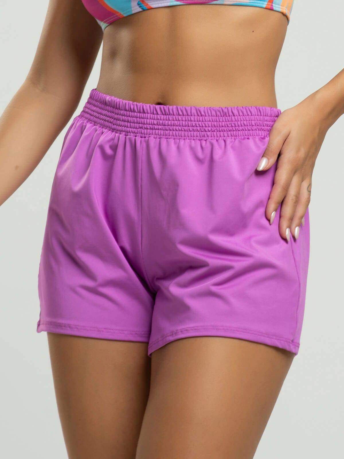 Short Curto Proteção UV Liso Roxo - Vicbela