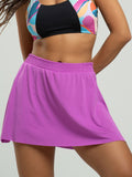 Short Saia Com Bolso Interno Fitness Beach Tennis Roxo - Vicbela