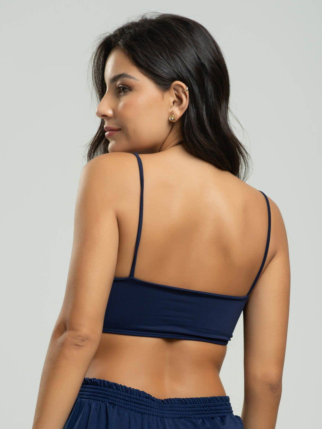 Top Alcinha Fitness Tecido Proteção Uv 50+ Azul Marinho - Vicbela