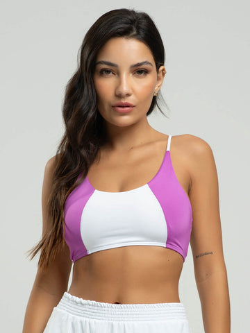 Top Alcinha Fitness Tecido Proteção Uv 50+ Branco - Vicbela