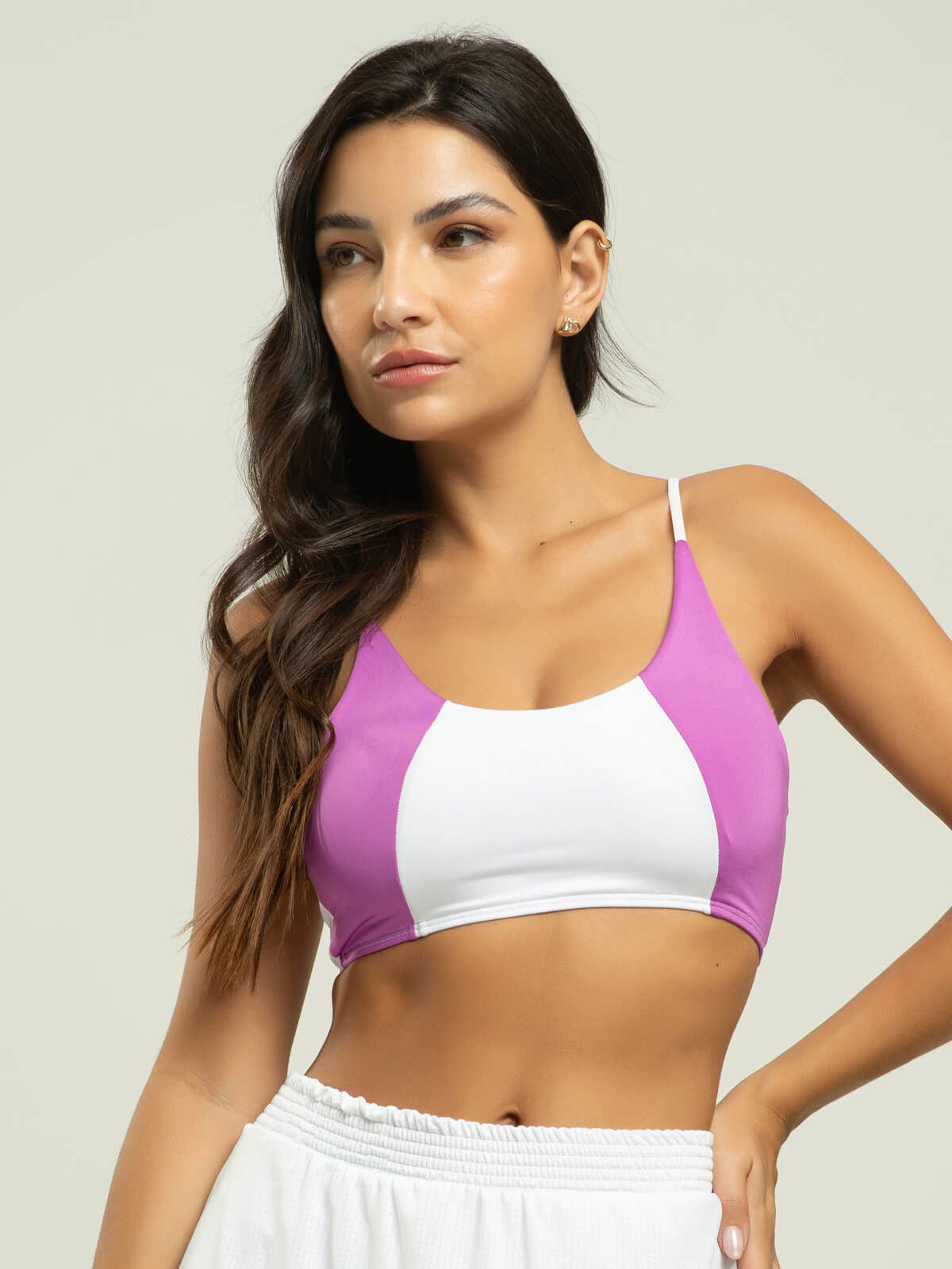 Top Alcinha Fitness Tecido Proteção Uv 50+ Branco - Vicbela