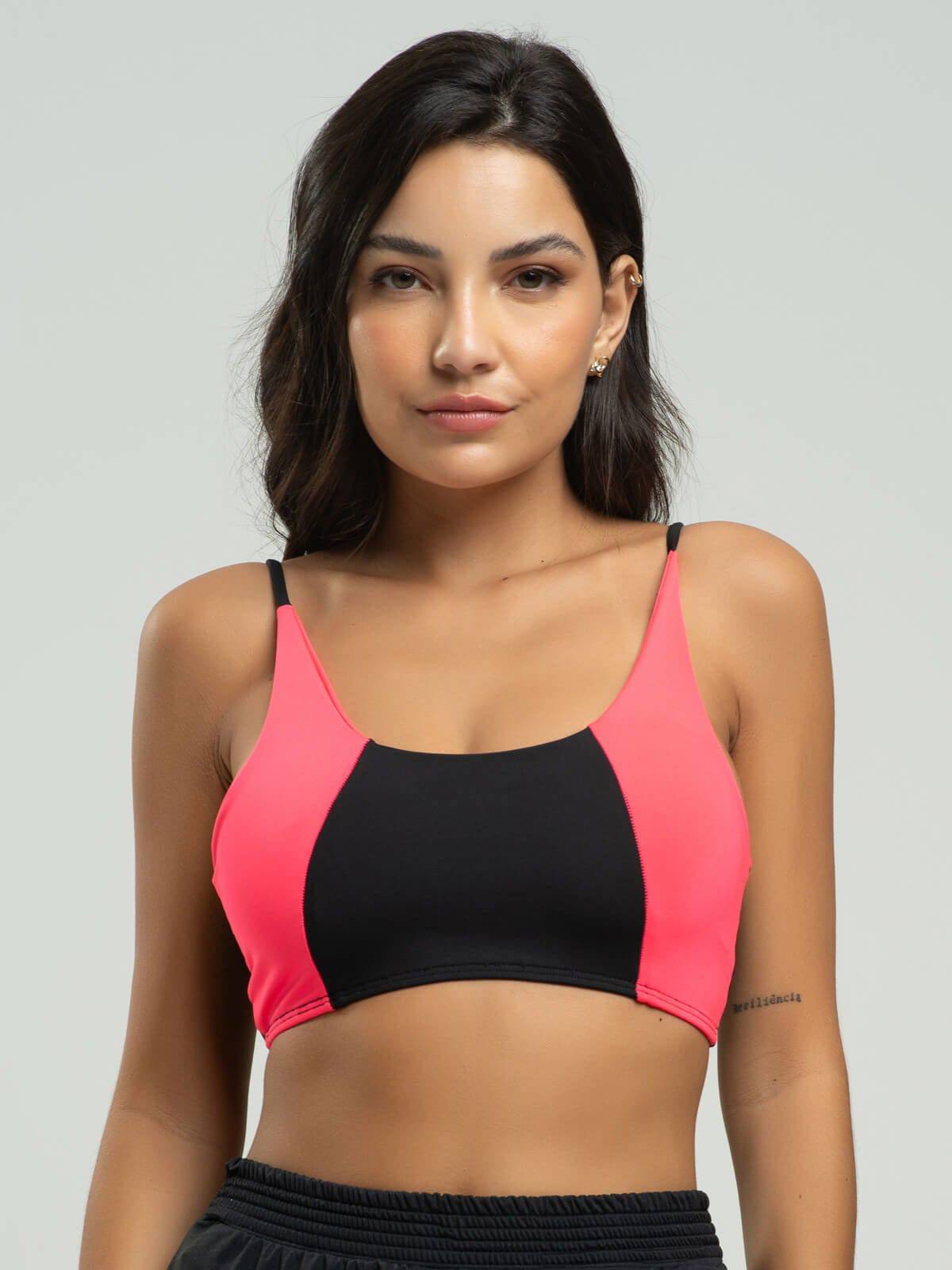 Top Alcinha Fitness Tecido Proteção Uv 50+ Preto - Vicbela