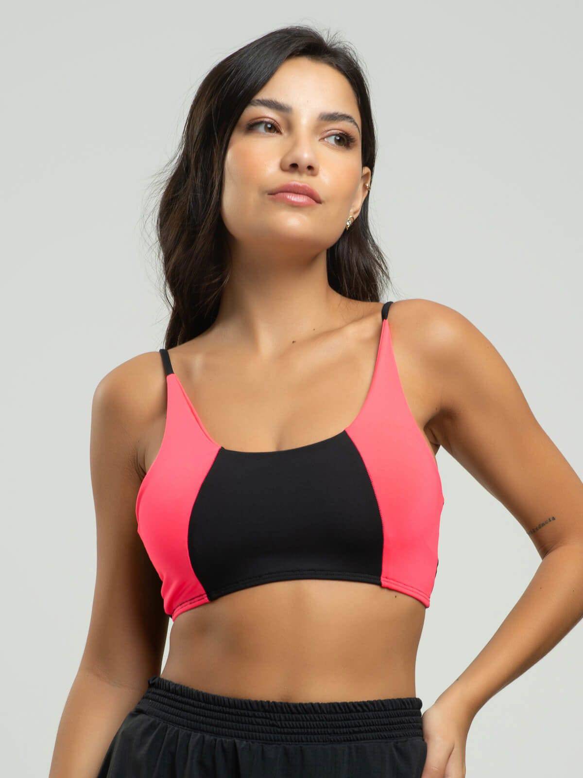 Top Alcinha Fitness Tecido Proteção Uv 50+ Preto - Vicbela