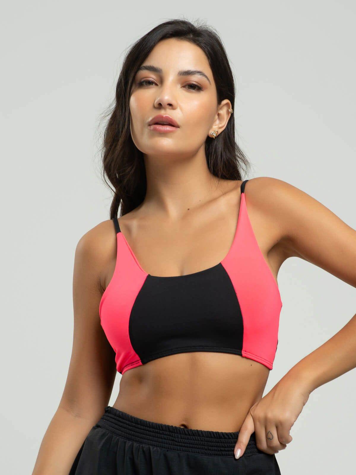 Top Alcinha Fitness Tecido Proteção Uv 50+ Preto - Vicbela