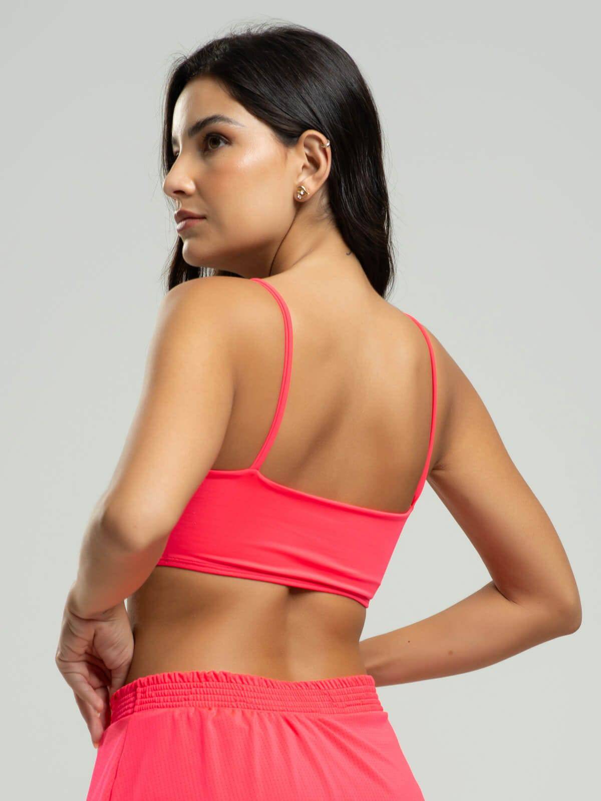 Top Alcinha Fitness Tecido Proteção Uv 50+ Rosa - Vicbela