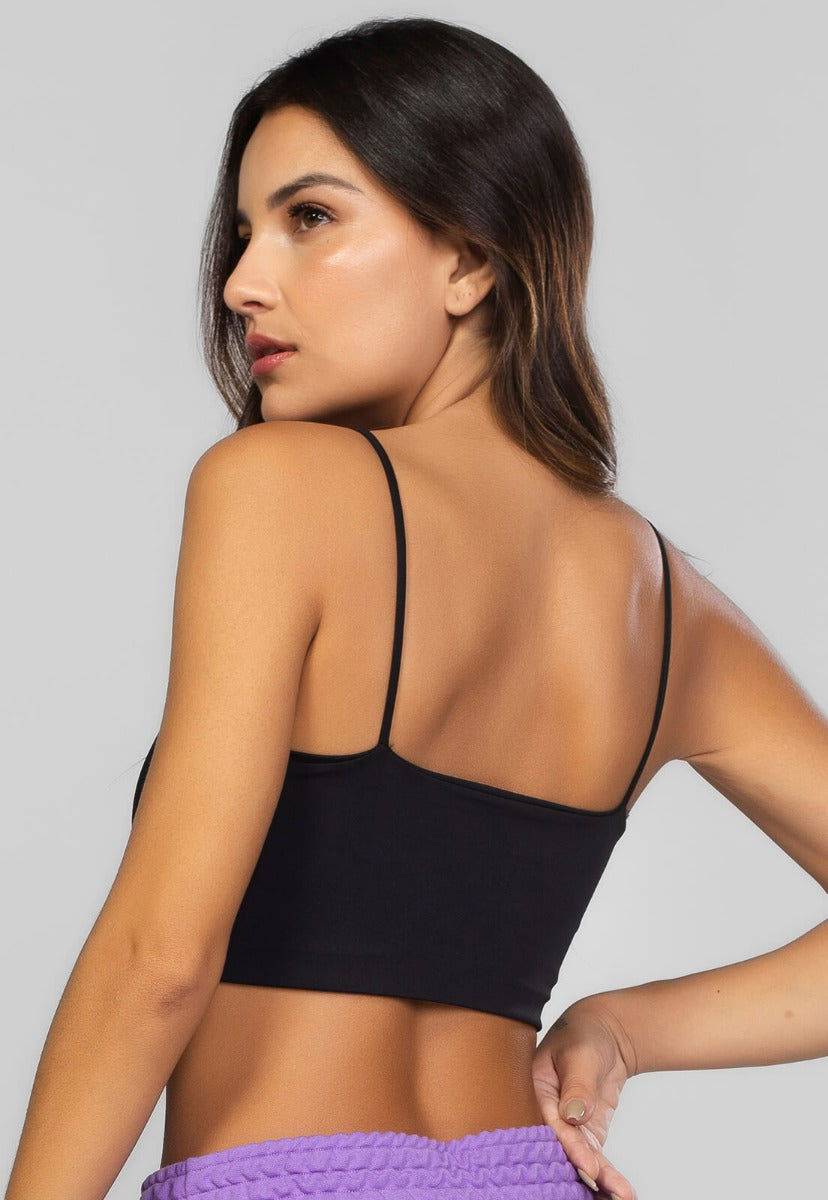Top Alcinha Microfibra Preto - Vicbela