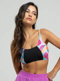 Top Estampado Alcinha Fitness Tecido Proteção Uv 50+ Colorido - Vicbela