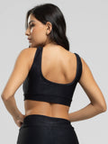 Top Regata Fitness Colorido Suplex Wonder Preto com Azul - Vicbela