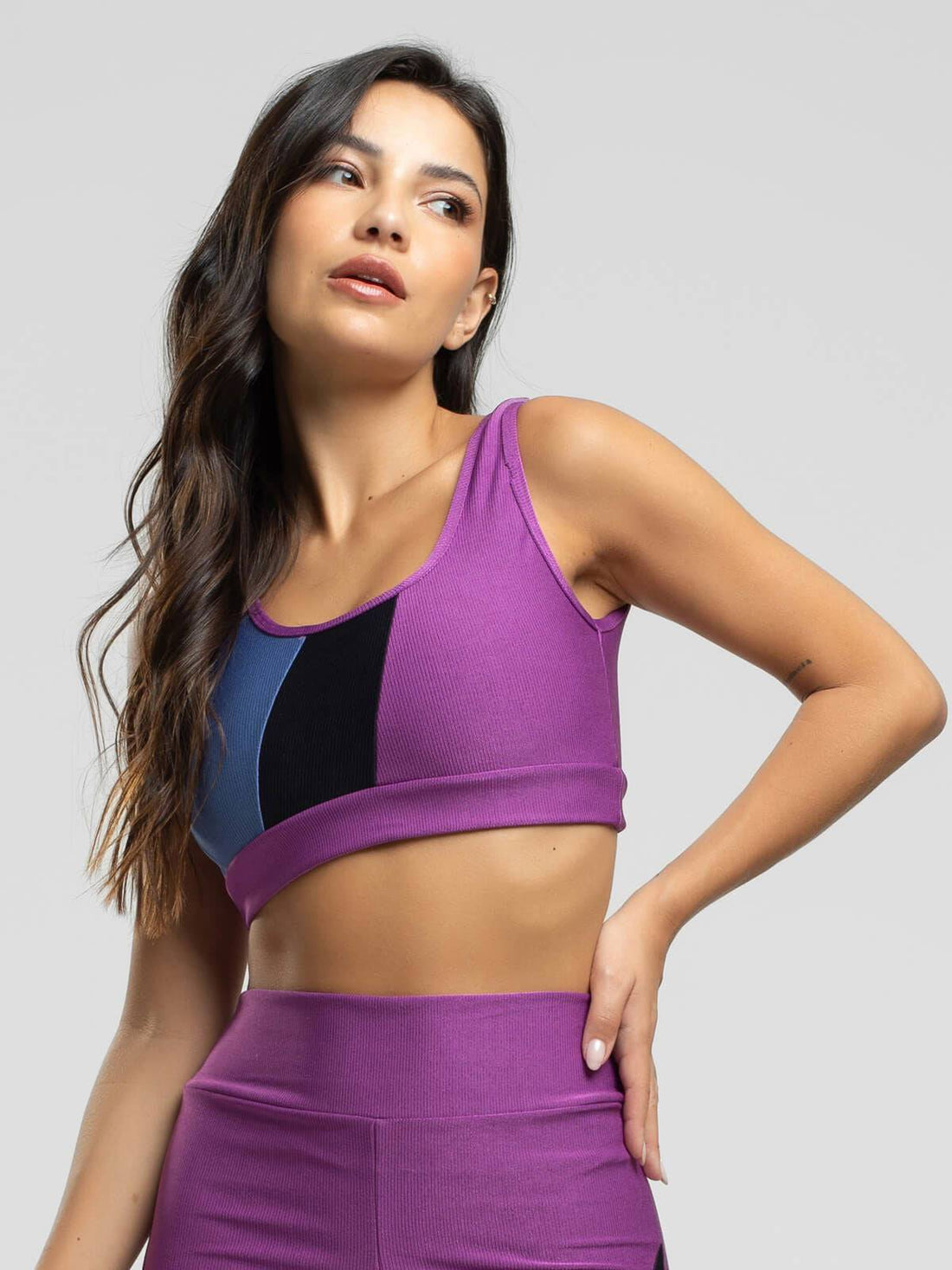 Top Regata Fitness Colorido Suplex Wonder Roxo - Vicbela