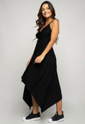 Vestido Longo Mullet Costas Abertas Preto - Vicbela