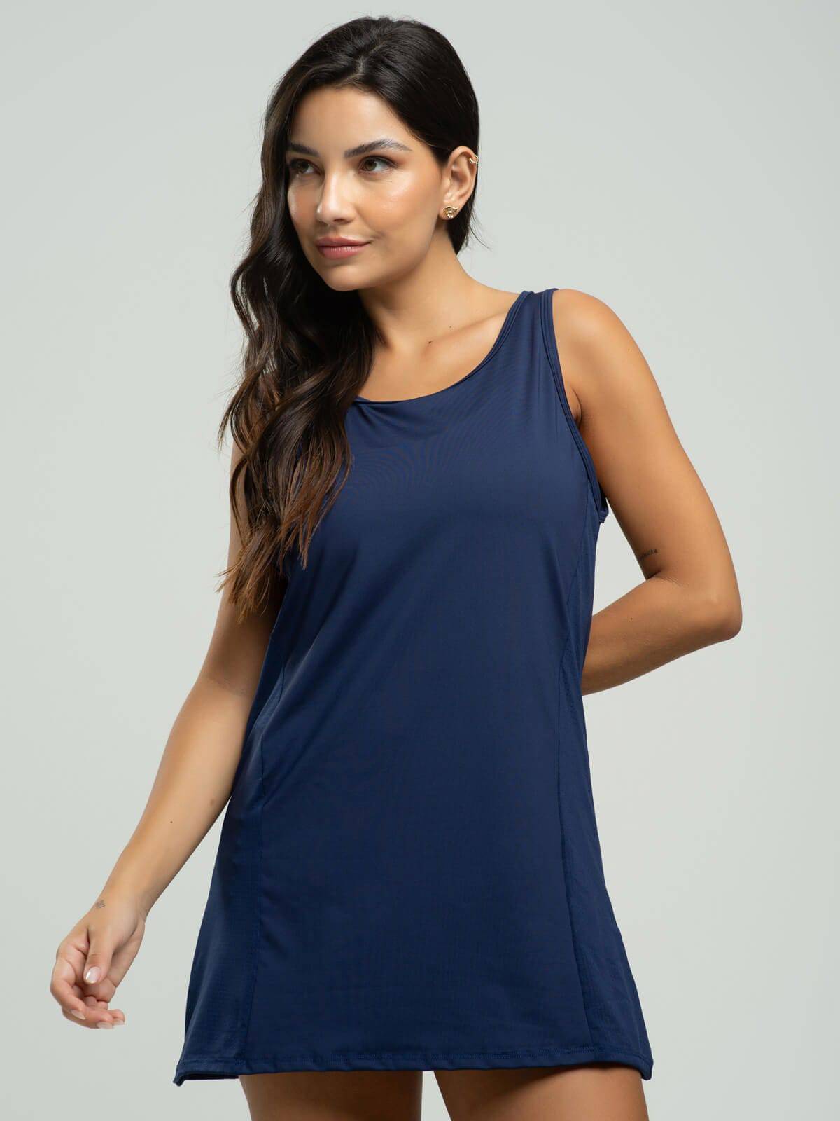 Vestido Regata Beach Tennis Azul Marinho - Vicbela
