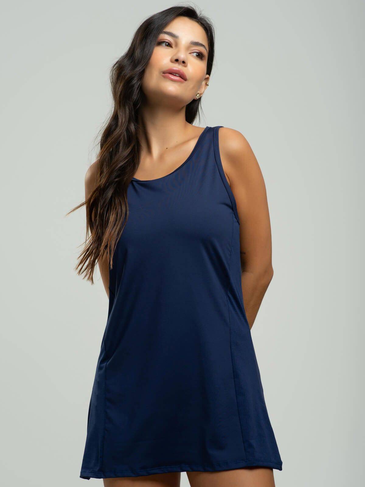 Vestido Regata Beach Tennis Azul Marinho - Vicbela
