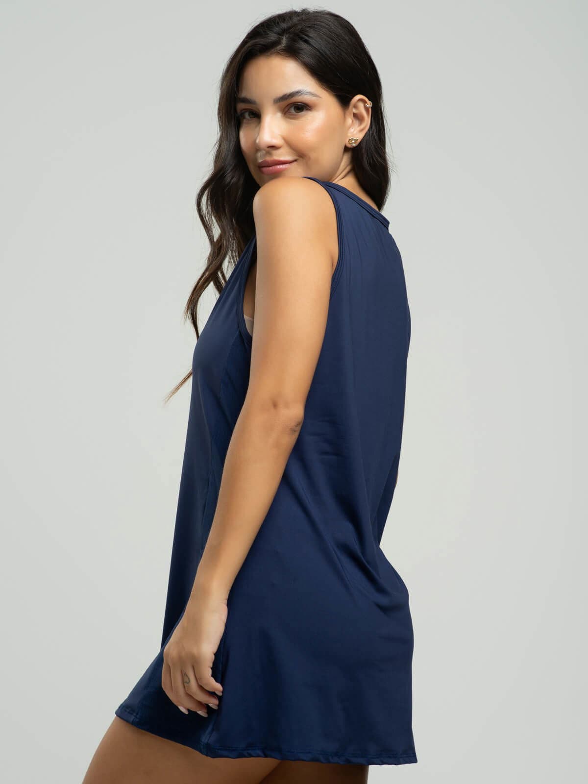 Vestido Regata Beach Tennis Azul Marinho - Vicbela
