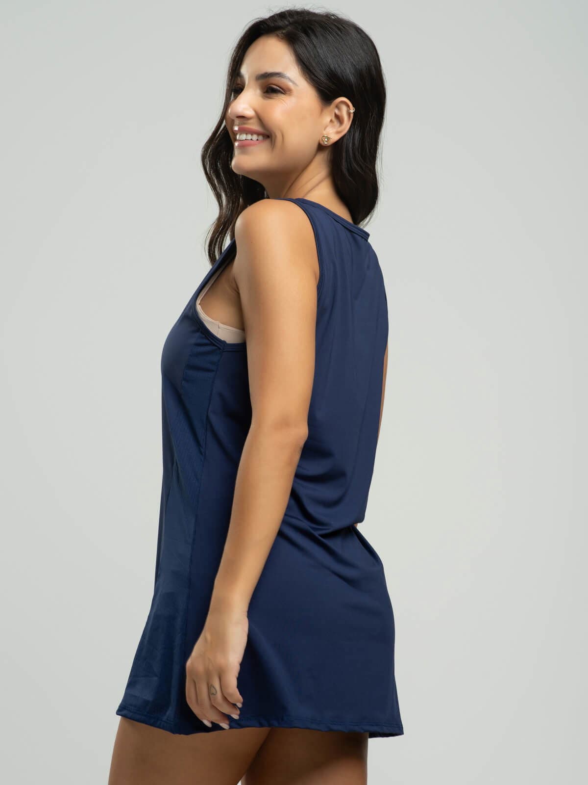 Vestido Regata Beach Tennis Azul Marinho - Vicbela