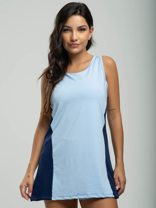 Vestido Regata Beach Tennis Azul Serenity - Vicbela