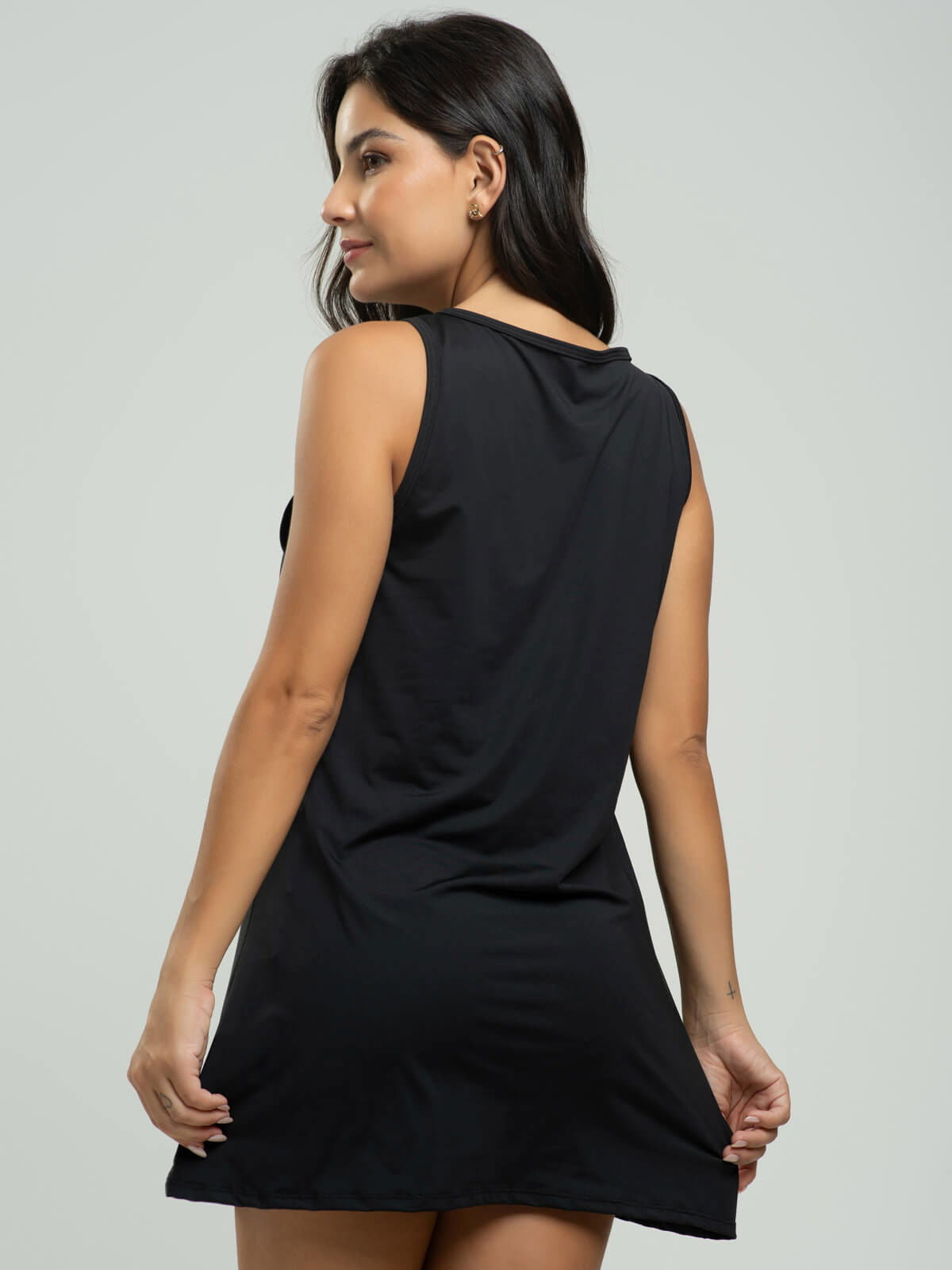 Vestido Regata Beach Tennis Preto - Vicbela