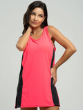 Vestido Regata Beach Tennis Rosa com Preto - Vicbela