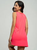 Vestido Regata Beach Tennis Rosa com Preto - Vicbela