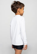 Blusa Proteção UV Masculina Infantil Branco - Vicbela